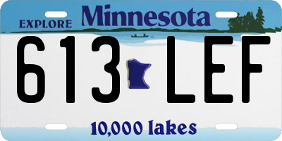 MN license plate 613LEF