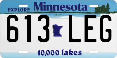 MN license plate 613LEG