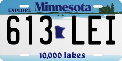 MN license plate 613LEI