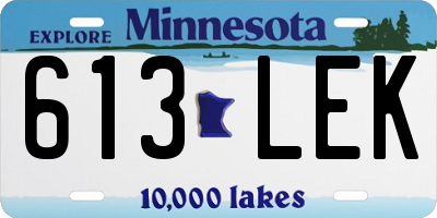 MN license plate 613LEK