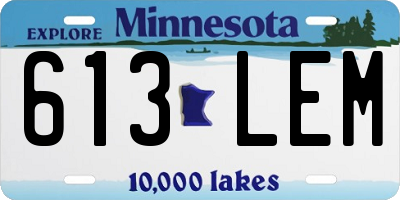 MN license plate 613LEM