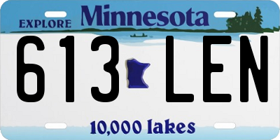 MN license plate 613LEN