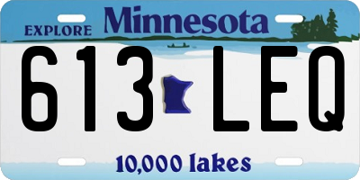 MN license plate 613LEQ