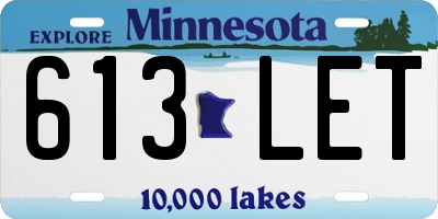 MN license plate 613LET