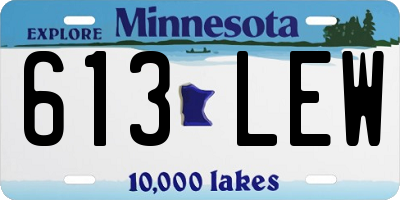 MN license plate 613LEW