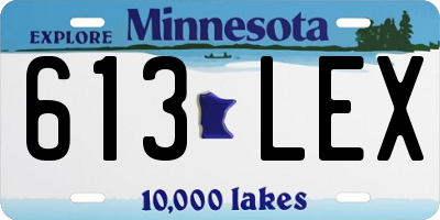 MN license plate 613LEX