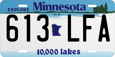 MN license plate 613LFA