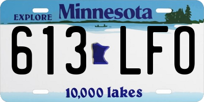 MN license plate 613LFO