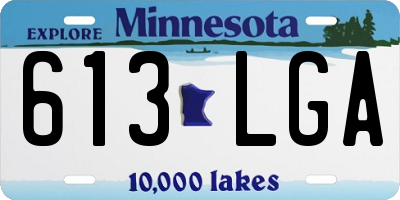 MN license plate 613LGA
