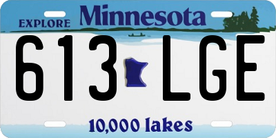 MN license plate 613LGE