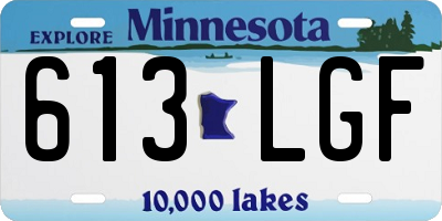 MN license plate 613LGF