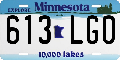 MN license plate 613LGO