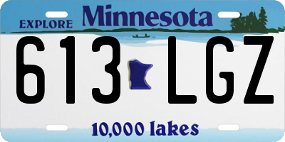 MN license plate 613LGZ