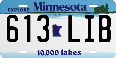 MN license plate 613LIB