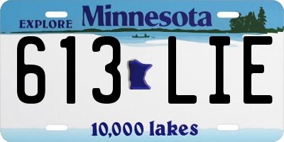 MN license plate 613LIE