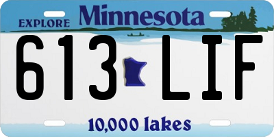 MN license plate 613LIF
