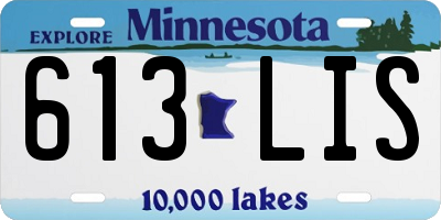 MN license plate 613LIS