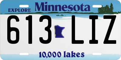 MN license plate 613LIZ