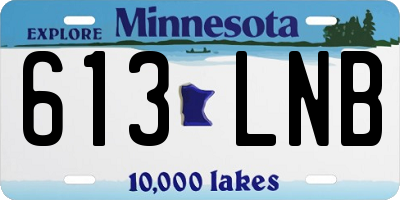 MN license plate 613LNB