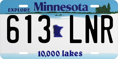 MN license plate 613LNR