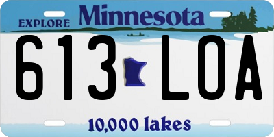 MN license plate 613LOA