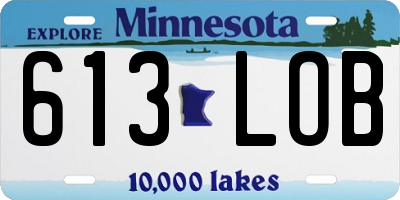 MN license plate 613LOB