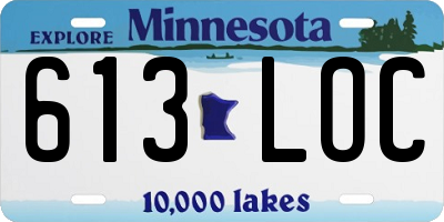 MN license plate 613LOC