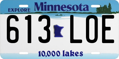 MN license plate 613LOE