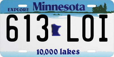 MN license plate 613LOI