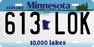 MN license plate 613LOK