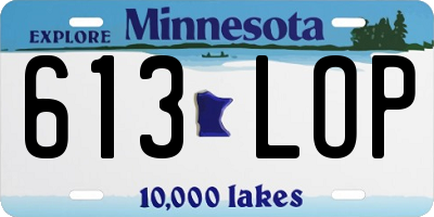 MN license plate 613LOP