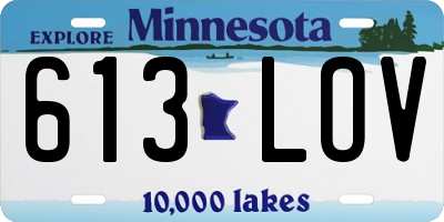 MN license plate 613LOV