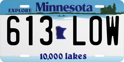 MN license plate 613LOW