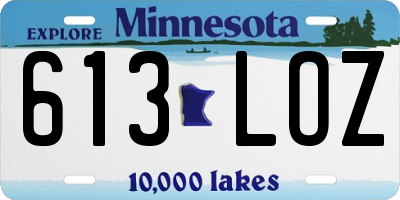 MN license plate 613LOZ