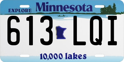 MN license plate 613LQI