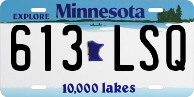 MN license plate 613LSQ
