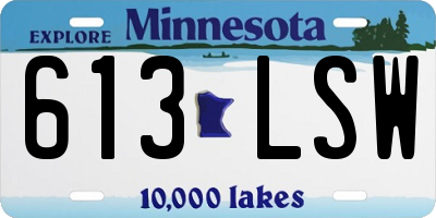 MN license plate 613LSW