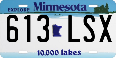 MN license plate 613LSX