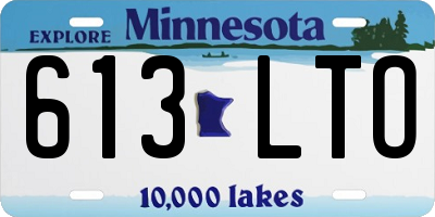 MN license plate 613LTO