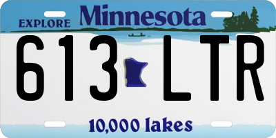 MN license plate 613LTR