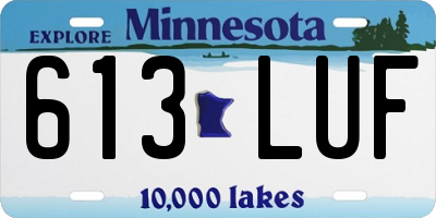 MN license plate 613LUF
