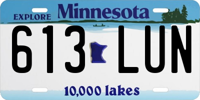 MN license plate 613LUN