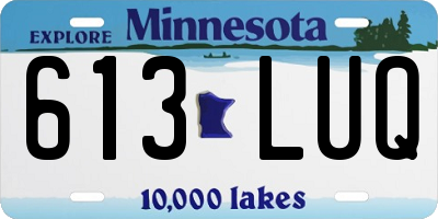 MN license plate 613LUQ