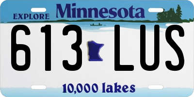 MN license plate 613LUS