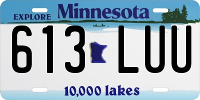 MN license plate 613LUU