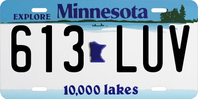 MN license plate 613LUV