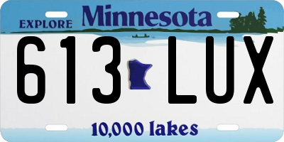 MN license plate 613LUX