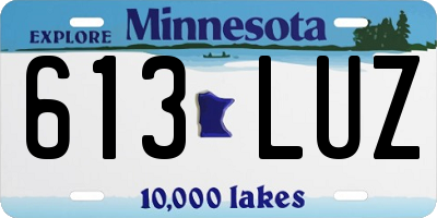 MN license plate 613LUZ
