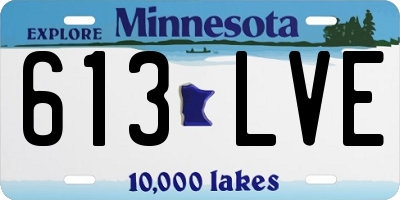 MN license plate 613LVE