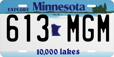 MN license plate 613MGM